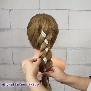 Ponytail Four Strand Braid With Ribbon ❤️ Check out the steps on my Blog 👉🏻 http://bit.ly/2nafcPB Song 🎶▶️ Activated - Cher Lloyd | Lynette Tee Make Up