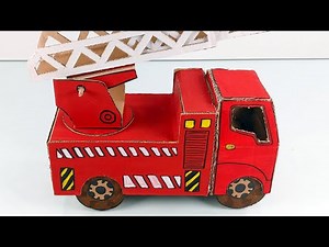 Paper Craft for Kids, Making The Fire truck with Cardboard.