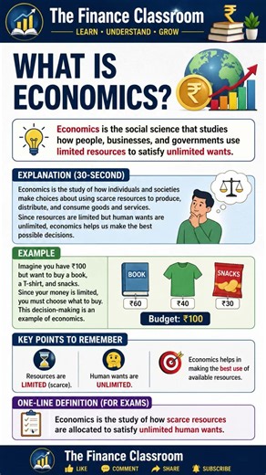 What is Economics? 📚 Class 11 Economics Explained in 30 Seconds | The Finance Classroom