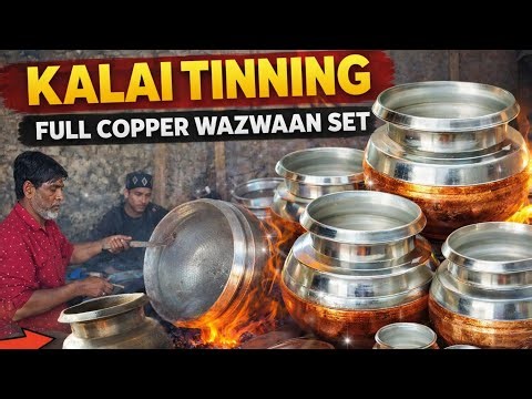 Kalai Tinning Full Copper Wazwan Set | Traditional Copper Kalai Process 🔥 Before After