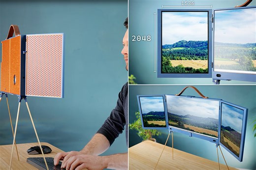 Inventor Uses Framework Mainboard to Build a Triple Screen Laptop