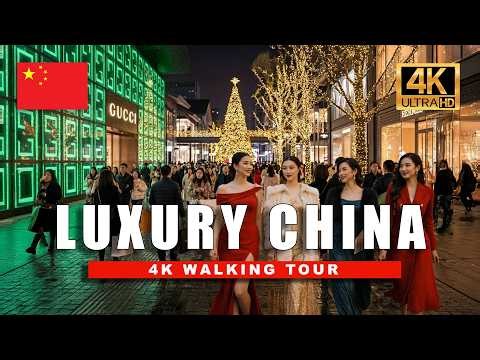 4K Walking Chengdu at Night | Chinese Fashion Street, Taikoo Li Luxury Shopping Chunxi | 太古里奢侈品购物