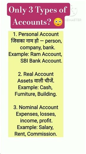 3 Types of Accounts Explained in 30 Seconds 🔥 | Accounting Basics