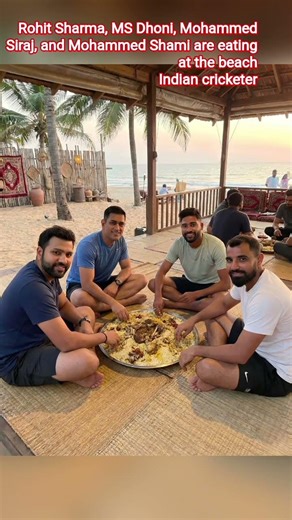“When Legends Take a Break: Beach, Food & Brotherhood” 🌊🏏