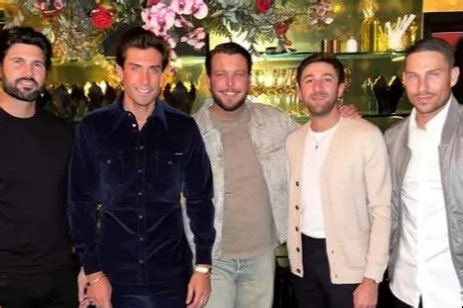 Mark Wright reunites with Towie stars and James Argent on Essex night out