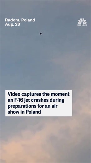 A Polish Air Force F-16 fighter jet crashed during an airshow rehearsal in Radom, central Poland. The pilot did not survive, according to the army. | NBC News