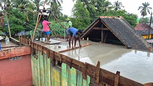 444K views · 7.9K reactions | Rcc Slab Concrete Pouring |Roof Construction | Village Civil | Facebook