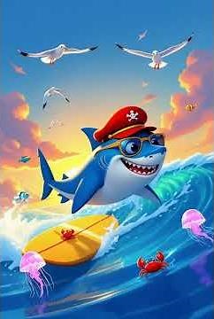 “Sharky’s Big Wave Adventure 🦈🌊 | Fun Cartoon for Kids”