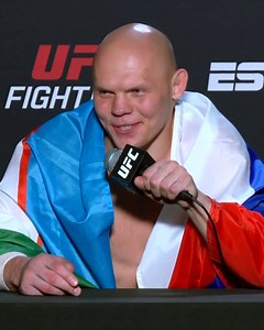 Bogdan Guskov meets with the media after defeating Ryan Spann in the #UFCVegas91 co-main event. | UFC