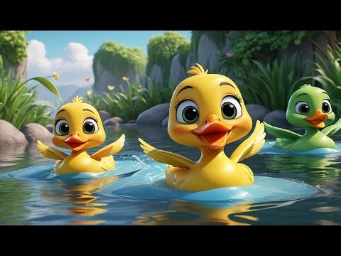 Four Little Ducks Swim in the Pond | Fun Water Song for Kids | Cute Animal Adventure Rhyme