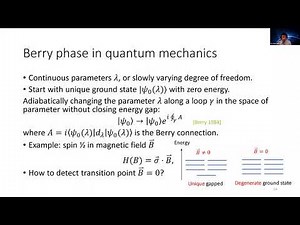 NYU Physics Research Seminar Jan 22, 2021 - Generalized Symmetry, Berry Phase and Duality
