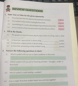 review questionsState True or False for the given statements.... | Filo