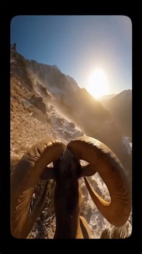 Ram POV: Wild Mountain Sprint in 8K! 🐏⛰️⚡ #Wildlife #Nature #Cinematic