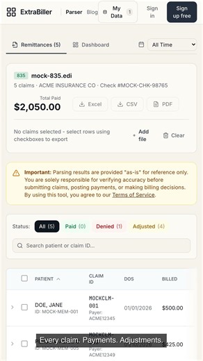Convert 835 ERA File to Excel in 30 Seconds | Free Tool