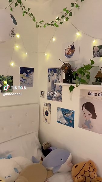 Cozy Anime-Inspired Green and Blue Bedroom Tour