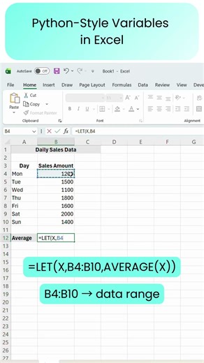 LET() Formula in Excel: Python-Style Variables