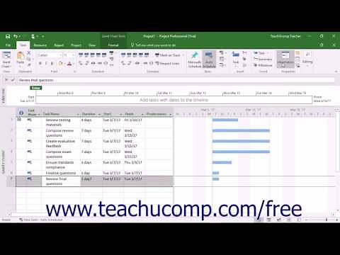 Project 2016 Tutorial Editing & Deleting Tasks Microsoft Training