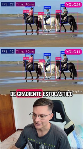 ¡Mañana tendremos NUEVA CLASE de Detección de Objetos! 🔥🦾 En esta clase veremos como entrenar un modelo de detección de objetos desde cero: - Empezando por la recolección de datos. 📊 - ⁠Pasando por el - ⁠etiquetado. 🏷️ - ⁠Aprenderemos cómo funciona YOLO. 🎥 - ⁠POR SUPUESTO veremos el NUEVO modelo YOLO26. 🔥 - ⁠Finalizaremos la clase creando un script en entrenamiento en Python entrenando el nuevo modelo YOLO26. 🦿 ¡Es una clase de 1 hora y 20 minutos que espero aporte mucho valor a todos! Po