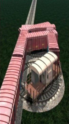 Massive Train Crossing Through Diamond Railroad Tracks 💥🤯 BeamNG.Drive Train Simulator 3D #shorts