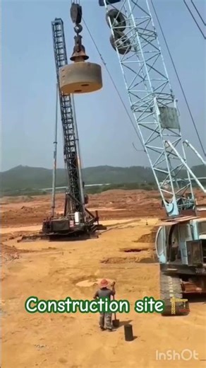 Dynamic Compaction at a Construction Site… #constructionmaterial #machine