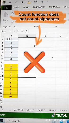 How to use count function in excel #excel #exceltips #exceltricks #exceltipsandtricks #excelfunctions #excelformula #exceltutorials #microsoftexcel #excelpro