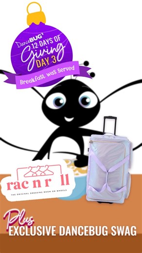 DanceBUG Inc. on Instagram: "GIVEAWAY ✨ DAY 3 rolls in with a prize dancers adore, Rac n Roll packed, ready for costumes and more ✨⁠ ⁠ • Built-in rack ✔️ Room for costumes ✔️ Comp-day stress relief ✔️⁠ • DanceBUG Exclusive Items⁠ PLUS a video from one routine at a competition where DanceBUG media is sold⁠ ⁠ TO ENTER:⁠ • Like this Reel⁠ • Follow @dancebug.official & @racnroll_⁠ • Tag friends (each tag = extra entry!)⁠ • Comment “Roll”⁠ ⁠ Good luck — this one’s a game changer 👀💃⁠ ⁠ Contest close