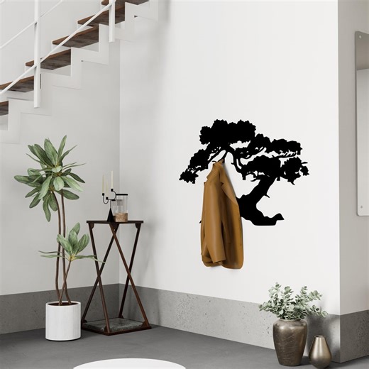 Modern Tree Wall Coat Rack Metal Wall Art, Minimalist Entryway Decor Rustic Hanger - Etsy