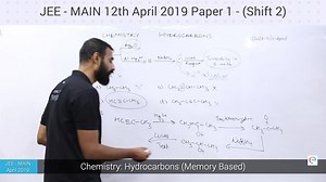 JEE Main 12th April 2019 (Shift 2), Chemistry: Hydrocarbons, LIVE...