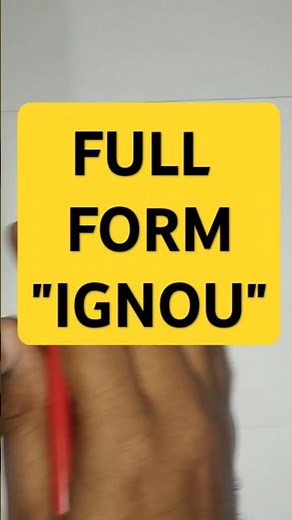 IGNOU Full Form | What is the Full Form of IGNOU? #shortsvideo