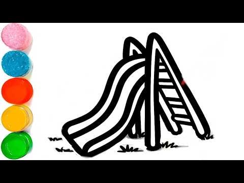 How To Draw a Playground Slide Drawing | Easy Slide Drawing for Kids | Kids Playground Slide Drawing