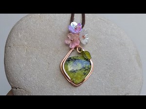 Flower Bouquet Cabochon Pendant Wire Wrapping Tutorial 4K