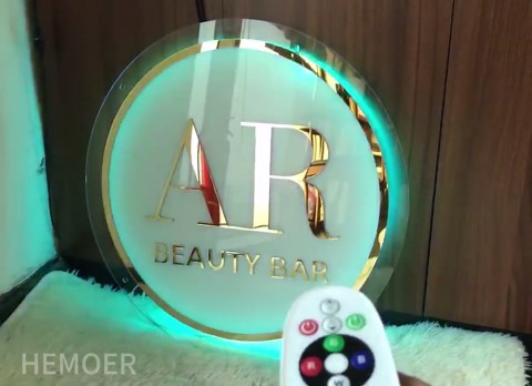 Custom Logo Business Neon Signs, Personalized Floating Acrylic Business Sign, Metal Acrylic LED Backlit Illuminated Business Signs for Office, Storefronts, Retail Outlets, Restaurants, Hair Studio