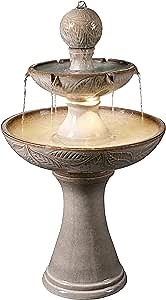 Kenroy Home 50097IV Serene Tiered Fountain with Ivory Finish, Classic Style, 38" Height, 21.75" Width, 21.9" Depth, Medium