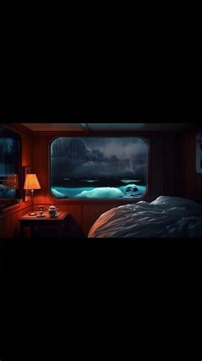 Stormy Ocean Cabin Ambience ⛈️ Heavy Rain & Thunder on a Ship (Cozy Sleep & Focus)