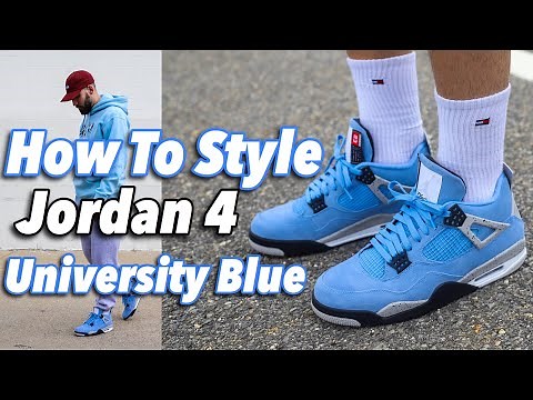 HOW TO STYLE AIR JORDAN 4 "UNIVERSITY BLUE" - UNC JORDAN IV ON FEET