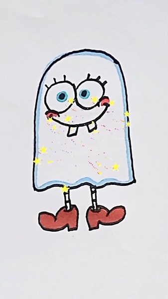 Halloween 🎃 SpongeBob 👻 Drawing for Kids #shorts #halloween #spongebob #ghost #kidsart #kids #yt