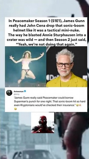James Gunn really had John Cena drop “Superman”sonic-boom helmet #peacemaker #superman #jamesgunn