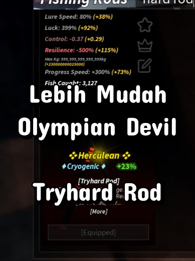 Catch Olympian Devil Easy Tryhard Rod Enchant Cryogenic #fischupdate #fischedit #fisch