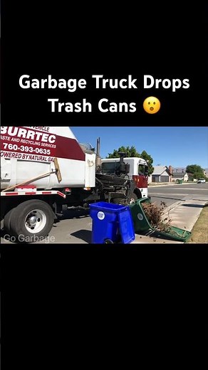 Automatic Garbage Truck Dropping Trash Cans 🫣