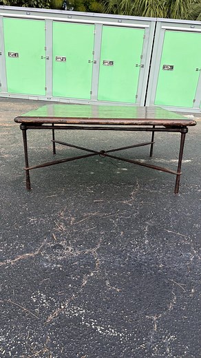 Rustic Hand Forged Iron Square Coffee Table Removable Wood Top - Etsy