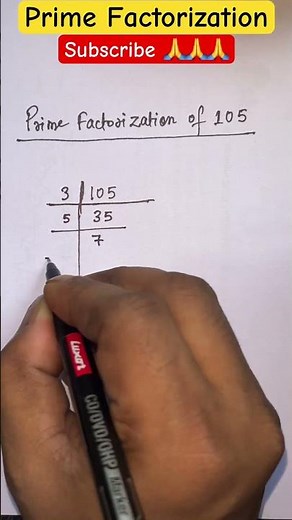 Prime Factorization of 105 #maths #math #factorize #primefactorisation