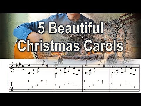 5 Beautiful Christmas Songs, Carols - Fingerstyle Guitar | TAB