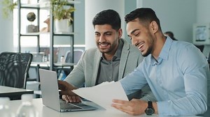 Cheerful Positive Friendly Businessmen Partners Colleagues Stock Footage Video (100% Royalty-free) 1081035323 | Shutterstock