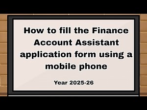 How To Fill Finance Account Assistant (FAA) Application Form Online Jkssb 2025-26