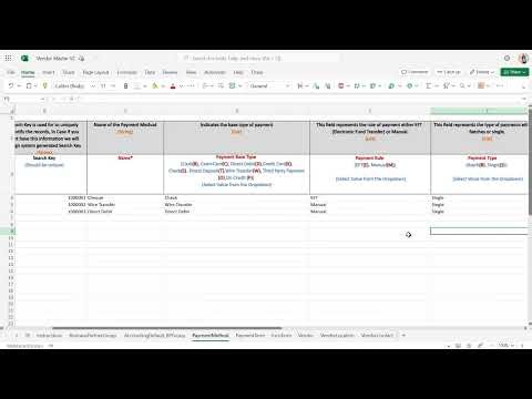 07 Finance Templates | Vendor Master
