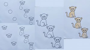 482K views · 3.7K reactions | Monkey drawing easy trick for kids | Priyanka creative guru | Facebook