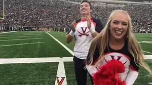 The UVA cheerleaders are fired up for Virginia Football! #GoHoos 🔶🔷 | Virginia Cavaliers