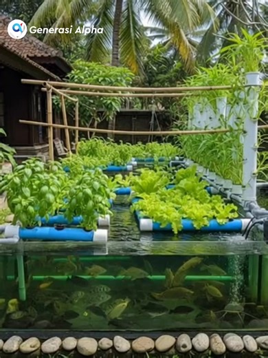 Kreativitas Kolam Ikan dan Tanaman Sayur