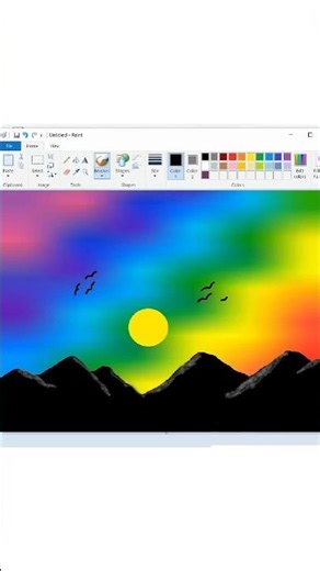 How To Draw On Computer | Beautiful Scenery Drawing #shorts #easy #drawing #drawingvideo