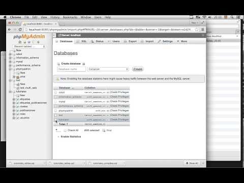 Eliminar una base de datos de MySQL utilizando PHPMyAdmin